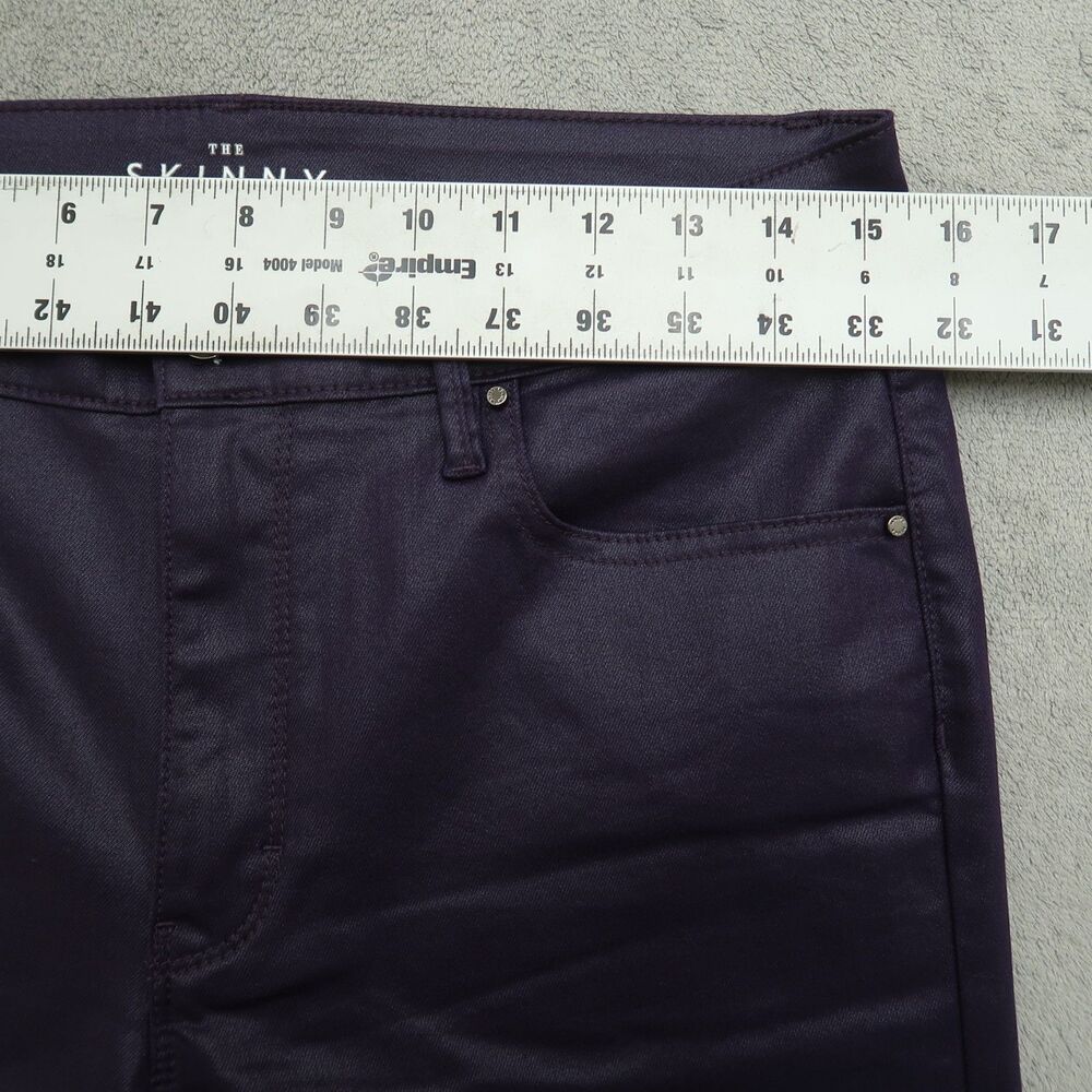 WHBM Jeans Women's Size 10L Purple High-Rise Skinny Coated Micro Jean 31" Inseam - Picture 3 of 16